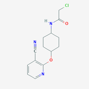 molecular formula C14H16ClN3O2 B2407180 2-Chloro-N-[4-(3-cyanopyridin-2-yl)oxycyclohexyl]acetamide CAS No. 2411219-28-6