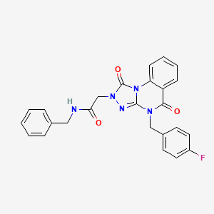 molecular formula C25H20FN5O3 B2407181 N-benzyl-2-(4-(4-fluorobenzyl)-1,5-dioxo-4,5-dihydro-[1,2,4]triazolo[4,3-a]quinazolin-2(1H)-yl)acetamide CAS No. 1242983-64-7