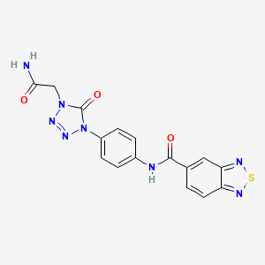 molecular formula C16H12N8O3S B2407183 N-(4-(4-(2-amino-2-oxoethyl)-5-oxo-4,5-dihydro-1H-tetrazol-1-yl)phenyl)benzo[c][1,2,5]thiadiazole-5-carboxamide CAS No. 1396864-72-4