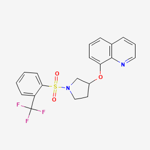 8-((1-((2-(Trifluoromethyl)phenyl)sulfonyl)pyrrolidin-3-yl)oxy)quinoline