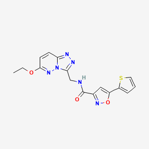 molecular formula C16H14N6O3S B2407195 N-((6-ethoxy-[1,2,4]triazolo[4,3-b]pyridazin-3-yl)methyl)-5-(thiophen-2-yl)isoxazole-3-carboxamide CAS No. 2034373-20-9
