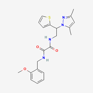 molecular formula C21H24N4O3S B2407196 N1-(2-(3,5-二甲基-1H-吡唑-1-基)-2-(噻吩-2-基)乙基)-N2-(2-甲氧基苄基)草酰胺 CAS No. 2034599-31-8