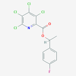 molecular formula C14H8Cl4FNO2 B2407198 1-(4-Fluorophenyl)ethyl 3,4,5,6-tetrachloropyridine-2-carboxylate CAS No. 878117-70-5
