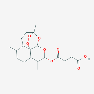molecular formula C13H20O3Si B240720 4-Oxo-4-[(1,5,9-trimethyl-11,14,15,16-tetraoxatetracyclo[10.3.1.04,13.08,13]hexadecan-10-yl)oxy]butanoic acid CAS No. 182824-33-5