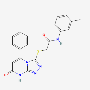 molecular formula C20H17N5O2S B2407201 N-(3-甲基苯基)-2-[(7-氧代-5-苯基-7,8-二氢[1,2,4]三唑并[4,3-a]嘧啶-3-基)硫代]乙酰胺 CAS No. 894995-91-6