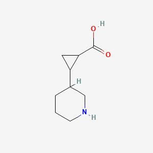 molecular formula C9H15NO2 B2407203 2-Piperidin-3-ylcyclopropane-1-carboxylic acid CAS No. 1780635-23-5