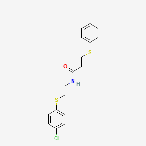 molecular formula C18H20ClNOS2 B2407207 N-{2-[(4-chlorophenyl)sulfanyl]ethyl}-3-[(4-methylphenyl)sulfanyl]propanamide CAS No. 337923-19-0