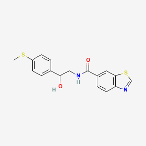 molecular formula C17H16N2O2S2 B2407211 N-(2-ヒドロキシ-2-(4-(メチルチオ)フェニル)エチル)ベンゾ[d]チアゾール-6-カルボキサミド CAS No. 1448076-48-9