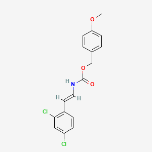 molecular formula C17H15Cl2NO3 B2407217 (4-甲氧基苯基)甲基 N-[(E)-2-(2,4-二氯苯基)乙烯基]氨基甲酸酯 CAS No. 338413-61-9