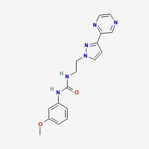 molecular formula C17H18N6O2 B2407218 1-(3-甲氧基苯基)-3-(2-(3-(吡嗪-2-基)-1H-吡唑-1-基)乙基)脲 CAS No. 2034505-07-0