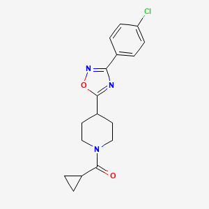 (4-(3-(4-Chlorophenyl)-1,2,4-oxadiazol-5-yl)piperidin-1-yl)(cyclopropyl)methanone