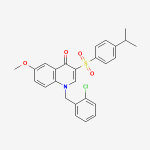 molecular formula C26H24ClNO4S B2407228 1-(2-chlorobenzyl)-3-((4-isopropylphenyl)sulfonyl)-6-methoxyquinolin-4(1H)-one CAS No. 866865-55-6