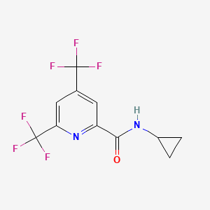 molecular formula C11H8F6N2O B2407230 N-cyclopropyl-4,6-bis(trifluoromethyl)-2-pyridinecarboxamide CAS No. 1092344-94-9