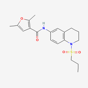 molecular formula C19H24N2O4S B2407233 2,5-dimethyl-N-(1-(propylsulfonyl)-1,2,3,4-tetrahydroquinolin-6-yl)furan-3-carboxamide CAS No. 1207053-19-7