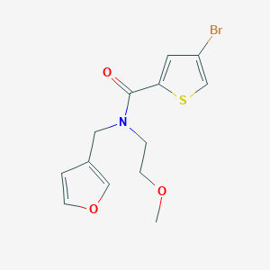 molecular formula C13H14BrNO3S B2407237 4-bromo-N-(furan-3-ylmethyl)-N-(2-methoxyethyl)thiophene-2-carboxamide CAS No. 2034573-08-3