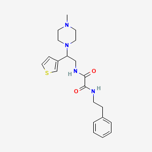 molecular formula C21H28N4O2S B2407242 N1-(2-(4-methylpiperazin-1-yl)-2-(thiophen-3-yl)ethyl)-N2-phenethyloxalamide CAS No. 946200-39-1