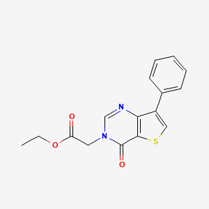 molecular formula C16H14N2O3S B2407248 ethyl (4-oxo-7-phenylthieno[3,2-d]pyrimidin-3(4H)-yl)acetate CAS No. 1030119-44-8