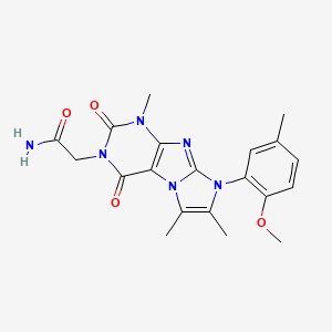 2-(8-(2-methoxy-5-methylphenyl)-1,6,7-trimethyl-2,4-dioxo-1H-imidazo[2,1-f]purin-3(2H,4H,8H)-yl)acetamide