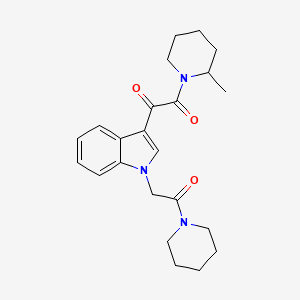 1-(2-methylpiperidin-1-yl)-2-(1-(2-oxo-2-(piperidin-1-yl)ethyl)-1H-indol-3-yl)ethane-1,2-dione
