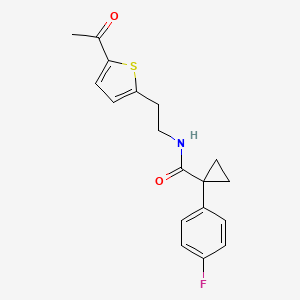 molecular formula C18H18FNO2S B2407254 N-(2-(5-acetylthiophen-2-yl)ethyl)-1-(4-fluorophenyl)cyclopropanecarboxamide CAS No. 2034339-63-2