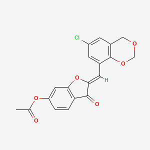 molecular formula C19H13ClO6 B2407258 (Z)-2-((6-chloro-4H-benzo[d][1,3]dioxin-8-yl)methylene)-3-oxo-2,3-dihydrobenzofuran-6-yl acetate CAS No. 929443-90-3