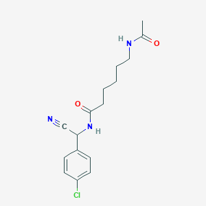 molecular formula C16H20ClN3O2 B2407259 N-[(4-chlorophenyl)(cyano)methyl]-6-acetamidohexanamide CAS No. 1311774-46-5