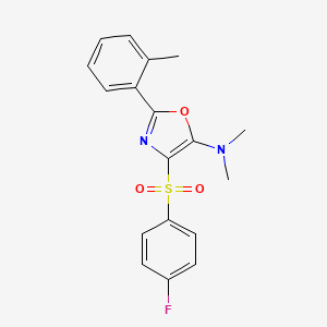 4-((4-fluorophenyl)sulfonyl)-N,N-dimethyl-2-(o-tolyl)oxazol-5-amine