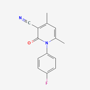 molecular formula C14H11FN2O B2407275 1-(4-Fluorophenyl)-4,6-dimethyl-2-oxo-1,2-dihydropyridine-3-carbonitrile CAS No. 24522-49-4