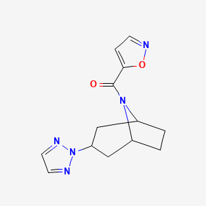 molecular formula C13H15N5O2 B2407276 ((1R,5S)-3-(2H-1,2,3-三唑-2-基)-8-氮杂双环[3.2.1]辛烷-8-基)(异恶唑-5-基)甲酮 CAS No. 2109241-58-7