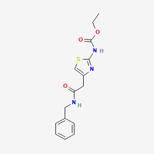 molecular formula C15H17N3O3S B2407281 Ethyl (4-(2-(benzylamino)-2-oxoethyl)thiazol-2-yl)carbamate CAS No. 946236-61-9