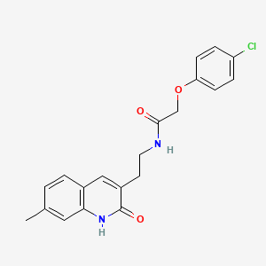 molecular formula C20H19ClN2O3 B2407282 2-(4-氯苯氧基)-N-(2-(7-甲基-2-氧代-1,2-二氢喹啉-3-基)乙基)乙酰胺 CAS No. 851404-49-4