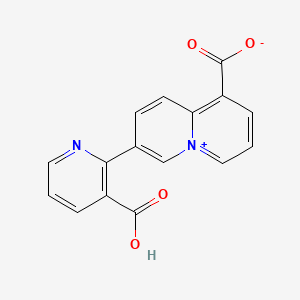 molecular formula C16H10N2O4 B2407284 7-(3-羧基吡啶-2-基)喹啉-5-铵-1-羧酸酯 CAS No. 399017-38-0