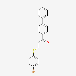 molecular formula C21H17BrOS B2407295 1-[1,1'-Biphenyl]-4-yl-3-[(4-bromophenyl)sulfanyl]-1-propanone CAS No. 882749-10-2