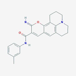 molecular formula C23H23N3O2 B2407301 11-imino-N-(3-methylphenyl)-2,3,6,7-tetrahydro-1H,5H,11H-pyrano[2,3-f]pyrido[3,2,1-ij]quinoline-10-carboxamide CAS No. 866346-66-9