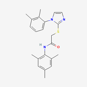 molecular formula C22H25N3OS B2407307 2-((1-(2,3-diméthylphényl)-1H-imidazol-2-yl)thio)-N-mésitylacétamide CAS No. 851131-79-8