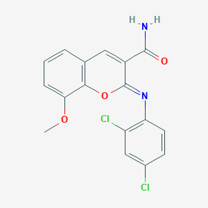 (2Z)-2-[(2,4-dichlorophenyl)imino]-8-methoxy-2H-chromene-3-carboxamide