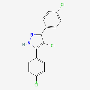molecular formula C15H9Cl3N2 B2407312 4-chloro-3,5-bis(4-chlorophenyl)-1H-pyrazole CAS No. 1238384-78-5