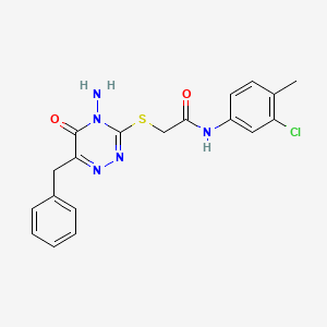 molecular formula C19H18ClN5O2S B2407322 2-[(4-amino-6-benzyl-5-oxo-4,5-dihydro-1,2,4-triazin-3-yl)sulfanyl]-N-(3-chloro-4-methylphenyl)acetamide CAS No. 886964-20-1