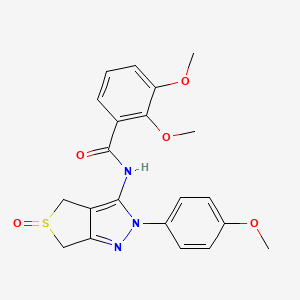 molecular formula C21H21N3O5S B2407325 2,3-dimethoxy-N-[2-(4-methoxyphenyl)-5-oxo-4,6-dihydrothieno[3,4-c]pyrazol-3-yl]benzamide CAS No. 1019102-75-0