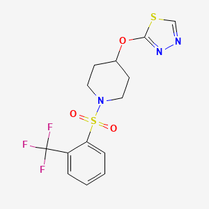 2-((1-((2-(Trifluoromethyl)phenyl)sulfonyl)piperidin-4-yl)oxy)-1,3,4-thiadiazole