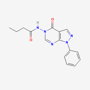 molecular formula C15H15N5O2 B2407333 N-(4-oxo-1-phenyl-1H-pyrazolo[3,4-d]pyrimidin-5(4H)-yl)butyramide CAS No. 899995-98-3