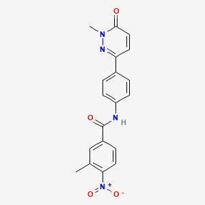 3-methyl-N-(4-(1-methyl-6-oxo-1,6-dihydropyridazin-3-yl)phenyl)-4-nitrobenzamide