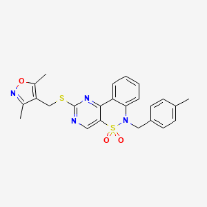 2-{[(3,5-dimethyl-1,2-oxazol-4-yl)methyl]sulfanyl}-6-(4-methylbenzyl)-6H-pyrimido[5,4-c][2,1]benzothiazine 5,5-dioxide