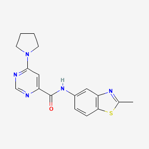 molecular formula C17H17N5OS B2407343 N-(2-methylbenzo[d]thiazol-5-yl)-6-(pyrrolidin-1-yl)pyrimidine-4-carboxamide CAS No. 1903933-20-9