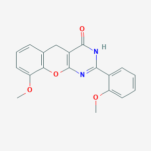 molecular formula C19H16N2O4 B2407345 9-Methoxy-2-(2-methoxyphenyl)-3,5-dihydrochromeno[2,3-d]pyrimidin-4-one CAS No. 899213-14-0