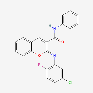 (2Z)-2-[(5-chloro-2-fluorophenyl)imino]-N-phenyl-2H-chromene-3-carboxamide