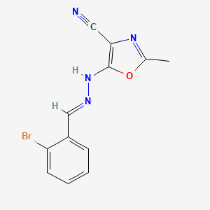 (E)-5-(2-(2-bromobenzylidene)hydrazinyl)-2-methyloxazole-4-carbonitrile