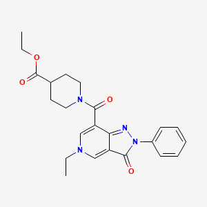 ethyl 1-(5-ethyl-3-oxo-2-phenyl-3,5-dihydro-2H-pyrazolo[4,3-c]pyridine-7-carbonyl)piperidine-4-carboxylate