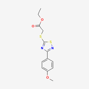 molecular formula C13H14N2O3S2 B2407369 2-[[3-(4-甲氧基苯基)-1,2,4-噻二唑-5-基]硫代]乙酸乙酯 CAS No. 32991-72-3