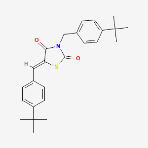 (5Z)-3-[(4-tert-butylphenyl)methyl]-5-[(4-tert-butylphenyl)methylidene]-1,3-thiazolidine-2,4-dione